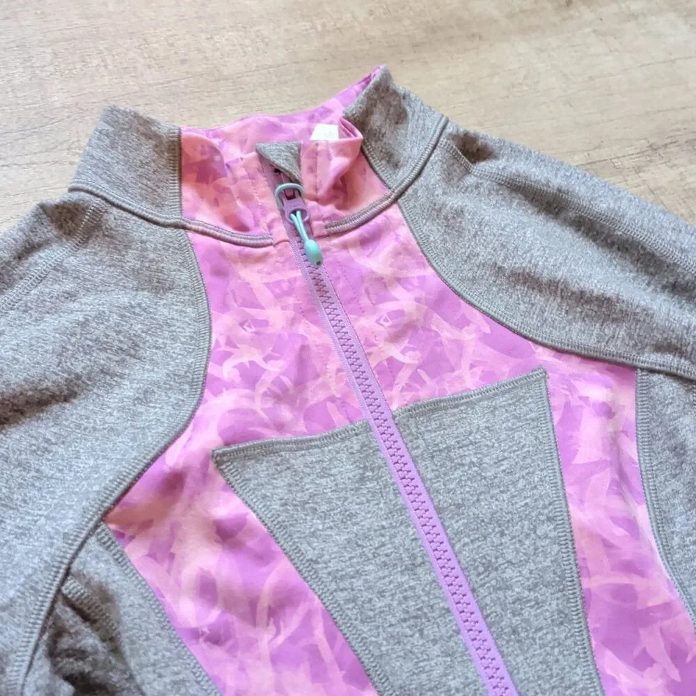 Ivivva By Lululemon Girls size X1 Perfect Your Practice jacket Thumbholes Grey